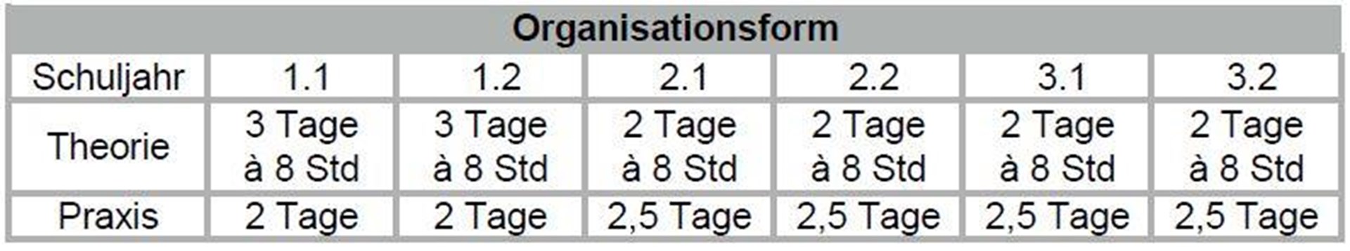 PIA-Ausbildung Organisationsform